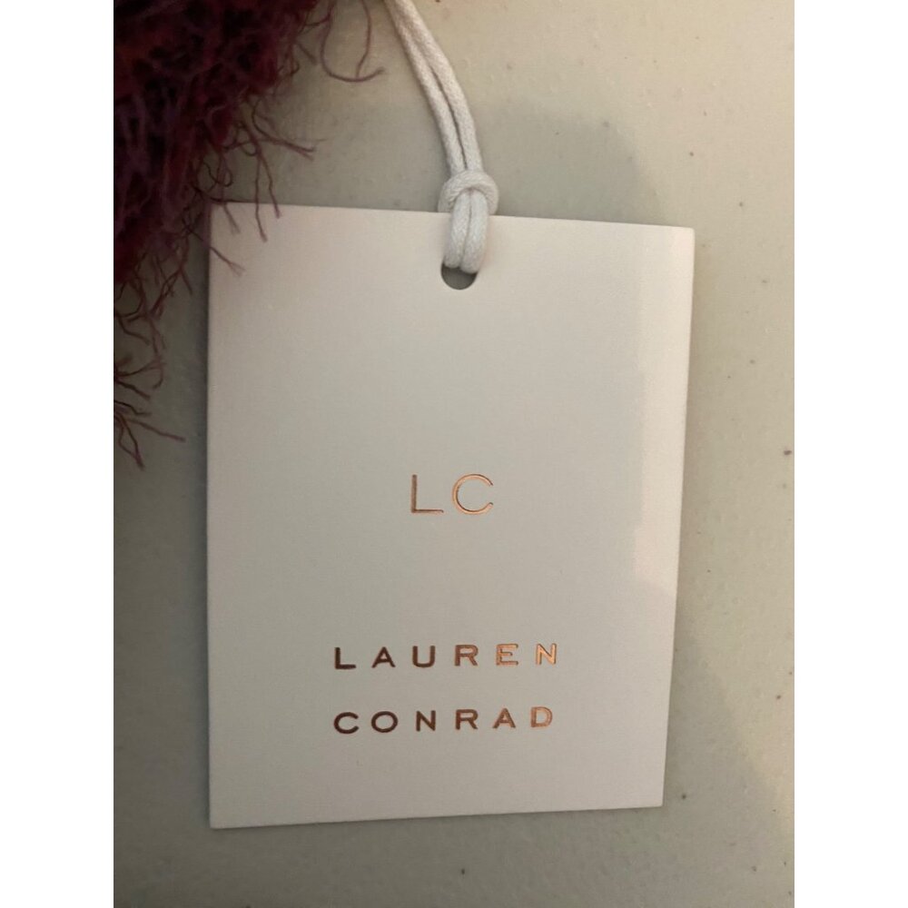 NWT Lauren Conrad Burgundy Textured Long-Sleeve Sweater XL - Picture 6 of 9